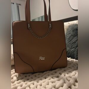 Camel Coloured Guess Tote/Laptop Bag